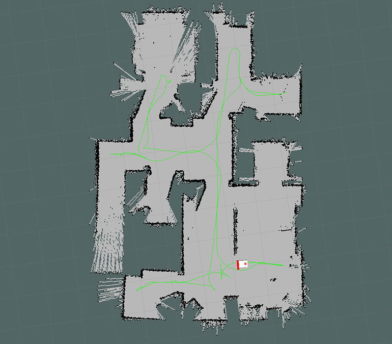 Mecanumbot Hector SLAM Upstairs Map